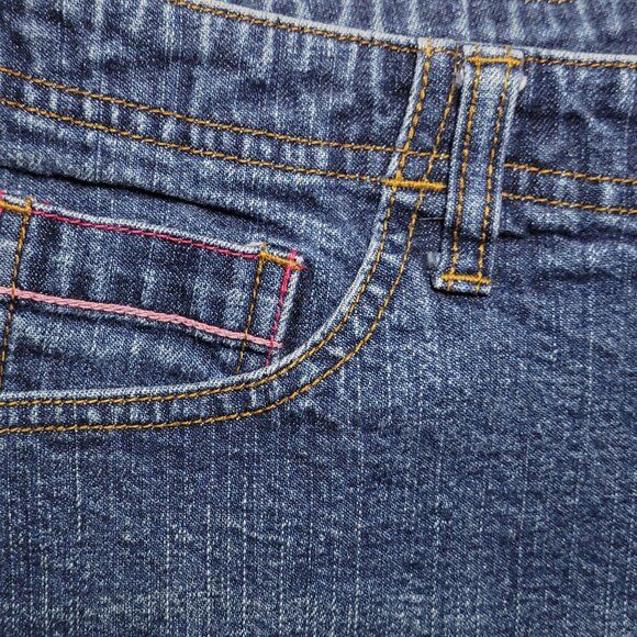 Lilu Womens Junior Blue Denim Cotton Shorts with Embroidered Pockets Size 13 - Picture 7 of 14